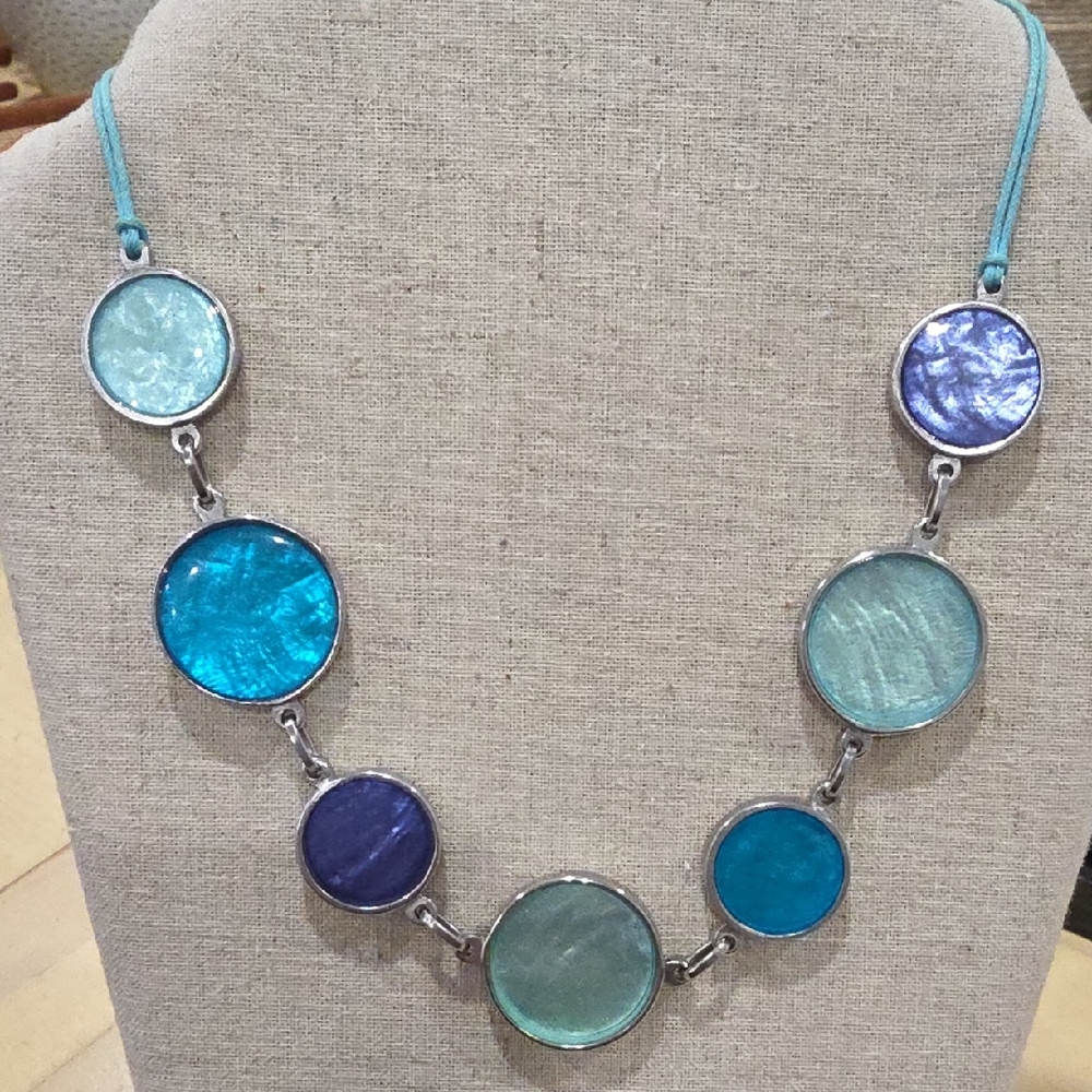 90s Blue & Silver Necklace